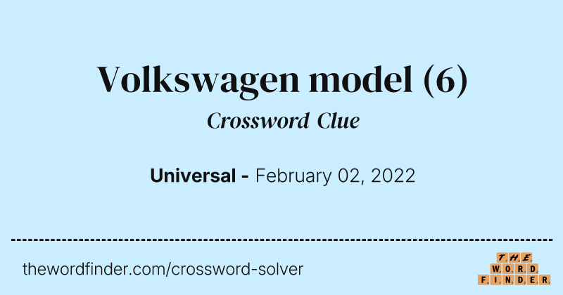 Volkswagen model crossword clue image