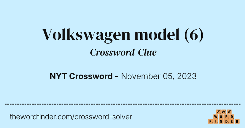 Volkswagen model crossword clue image