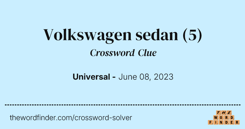 Volkswagen sedan crossword clue image
