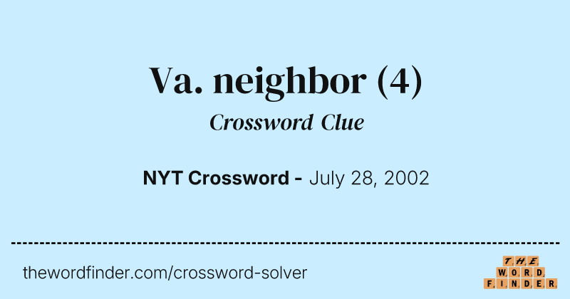 Va. neighbor crossword clue image