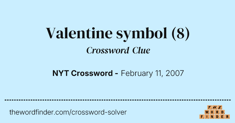 Valentine symbol crossword clue image