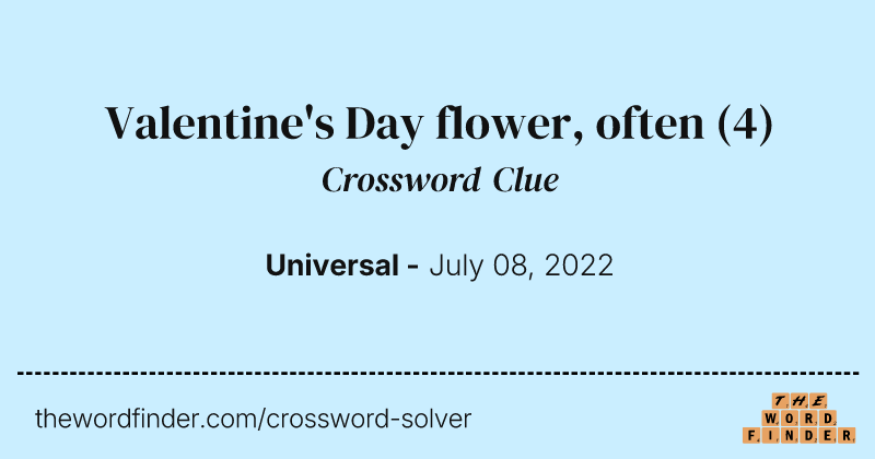 Valentine's Day flower, often crossword clue image