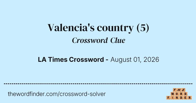 Valencia's country crossword clue image