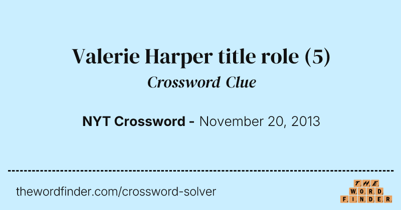 Valerie Harper title role crossword clue image