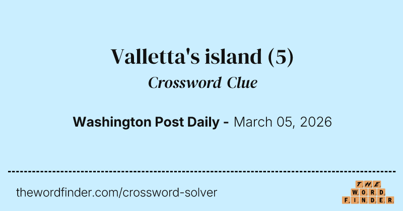 Valletta's island crossword clue image