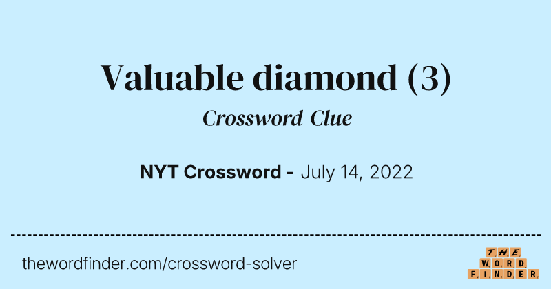 Valuable diamond crossword clue image