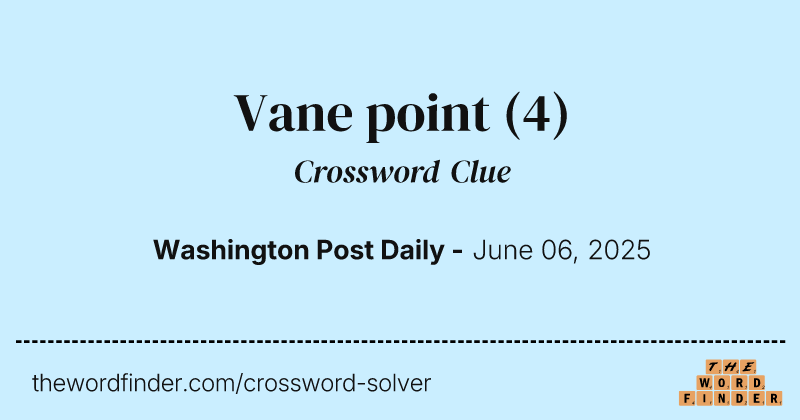 Vane point crossword clue image