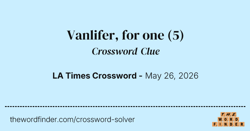 Vanlifer, for one crossword clue image