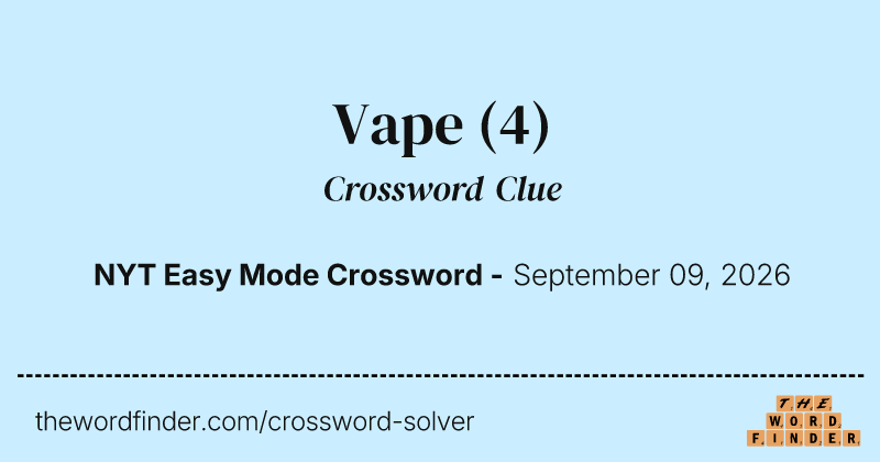 Vape crossword clue image