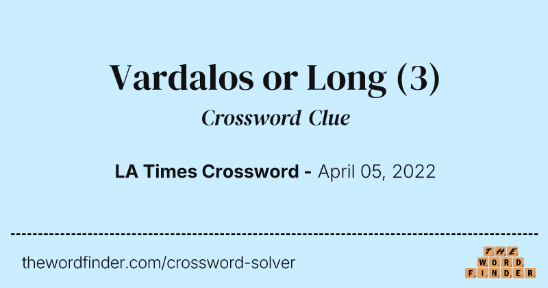 Vardalos or Long crossword clue image