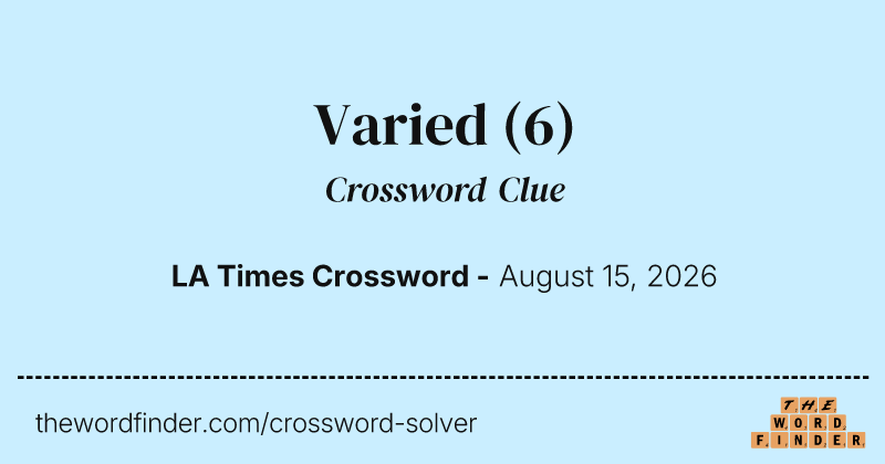 Varied crossword clue image