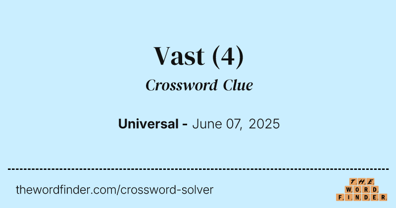 Vast crossword clue image