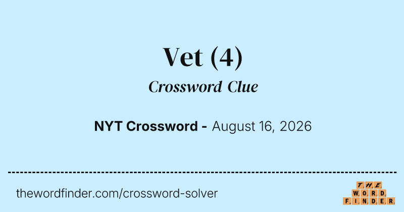 Vet crossword clue image
