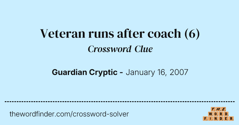 Veteran runs after coach crossword clue image