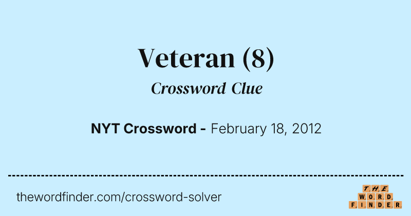 Veteran crossword clue image
