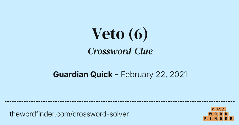 Veto crossword clue image