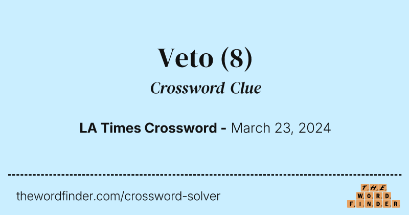 Veto crossword clue image