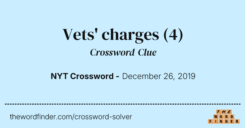 Vets' charges crossword clue image