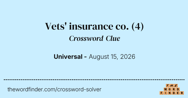 Vets' insurance co. crossword clue image