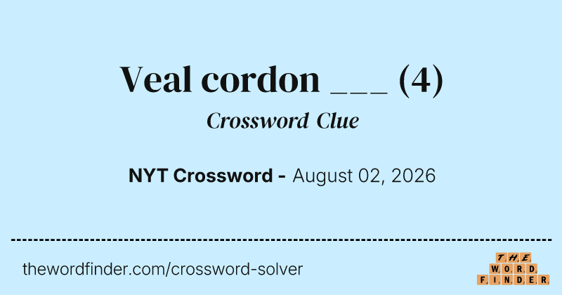 Veal cordon ___ crossword clue image