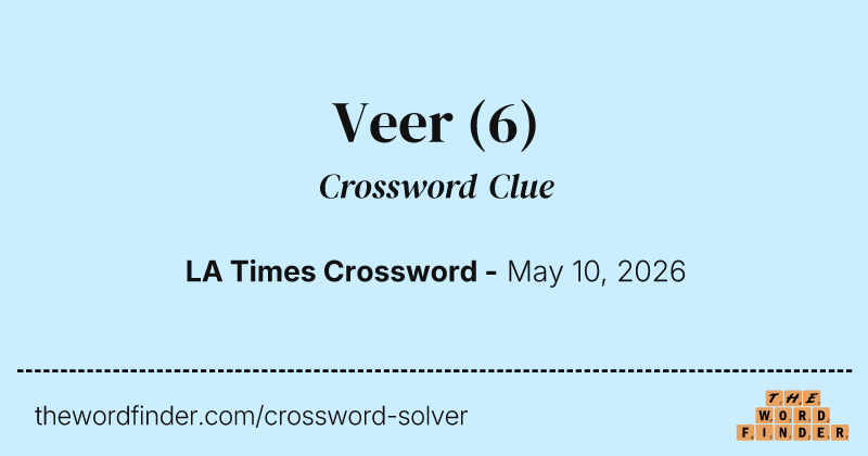 Veer crossword clue image