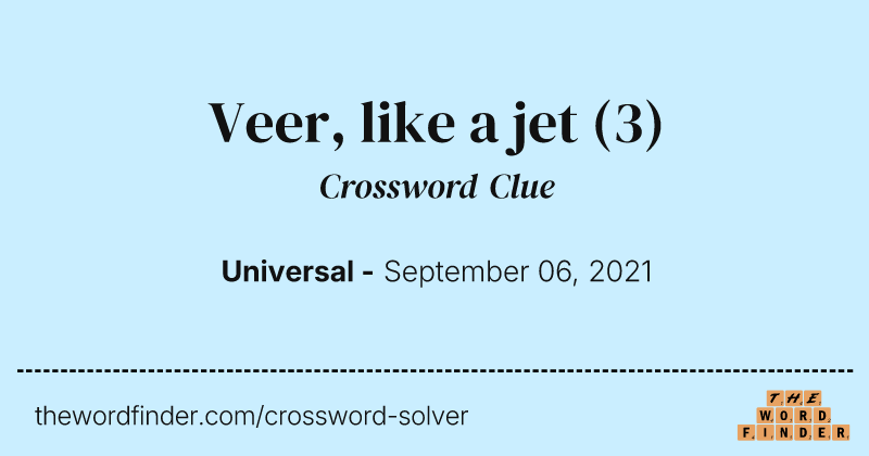 Veer, like a jet crossword clue image