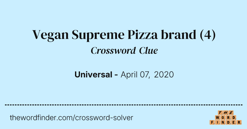 Vegan Supreme Pizza brand crossword clue image