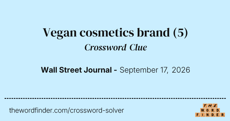 Vegan cosmetics brand crossword clue image