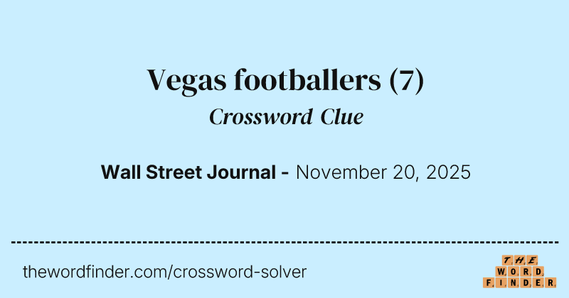 Vegas footballers crossword clue image