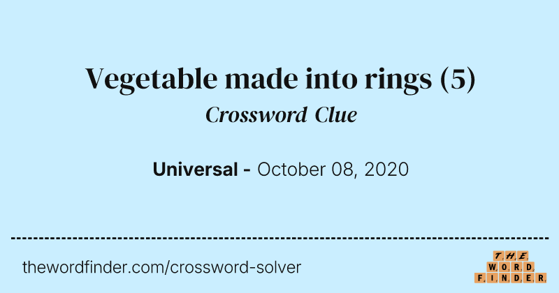 Vegetable made into rings crossword clue image