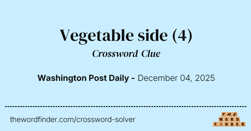 Vegetable side crossword clue image