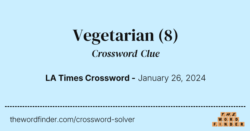 Vegetarian crossword clue image