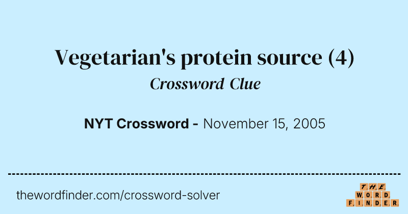 Vegetarian's protein source crossword clue image