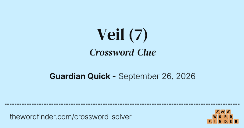 Veil crossword clue image