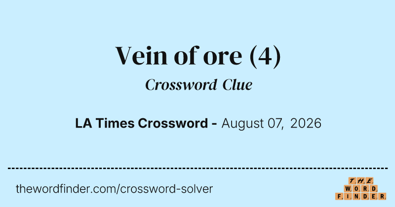 Vein of ore crossword clue image