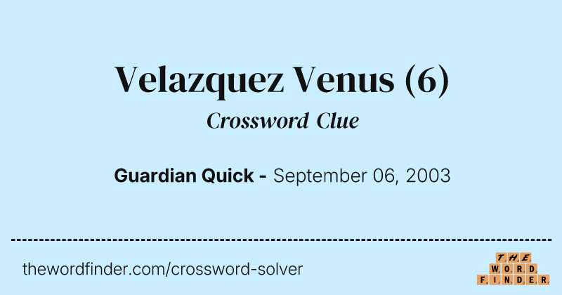 Velazquez Venus crossword clue image