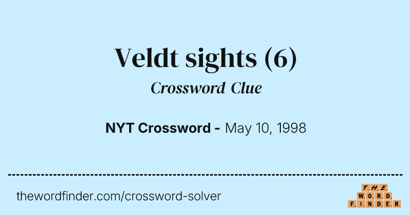 Veldt sights crossword clue image