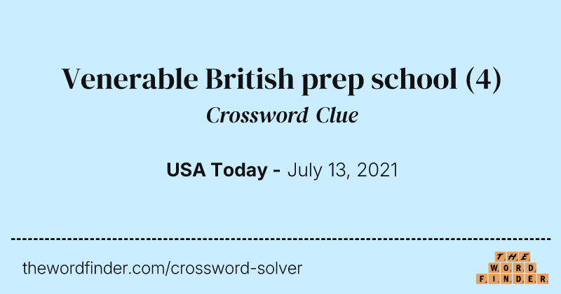 Venerable British prep school crossword clue image
