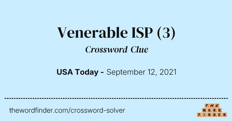 Venerable ISP crossword clue image