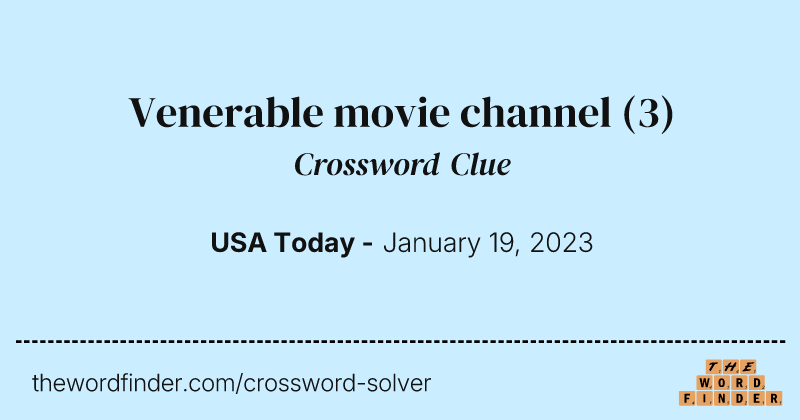 Venerable movie channel crossword clue image