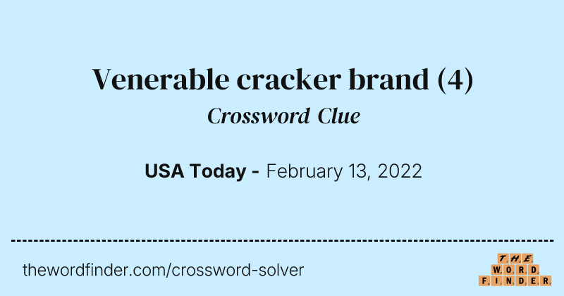 Venerable cracker brand crossword clue image
