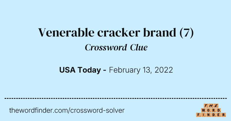 Venerable cracker brand crossword clue image