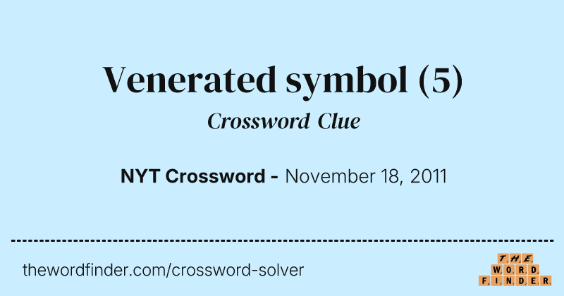 Venerated symbol crossword clue image