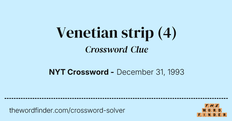 Venetian strip crossword clue image