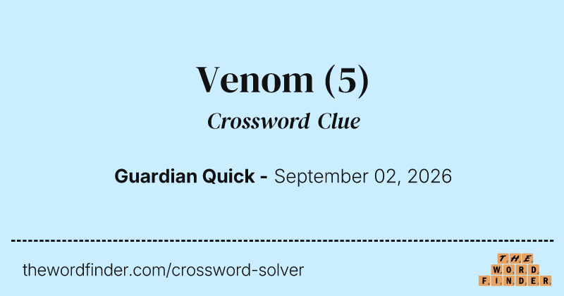Venom crossword clue image