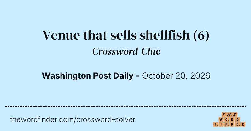 Venue that sells shellfish crossword clue image