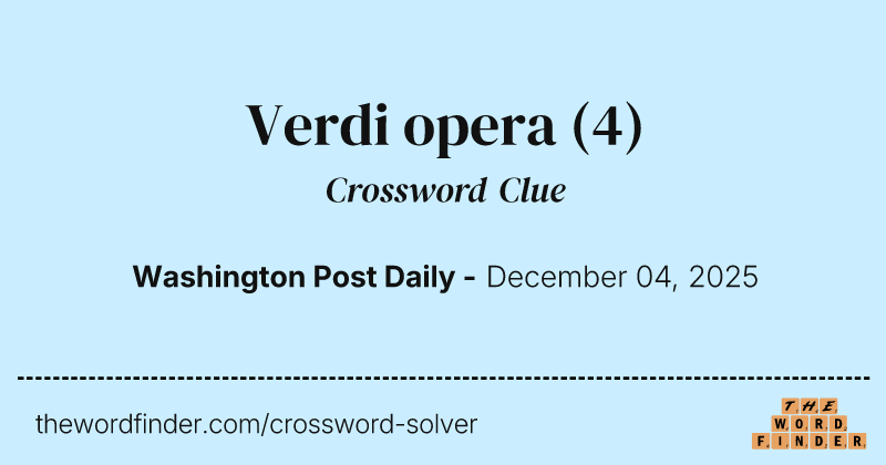 Verdi opera crossword clue image