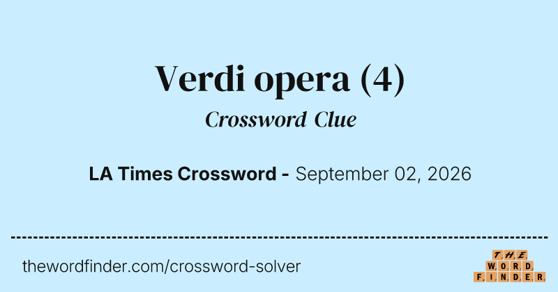 Verdi opera crossword clue image