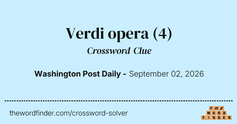 Verdi opera crossword clue image