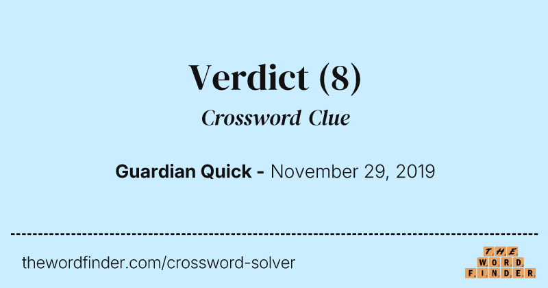 Verdict crossword clue image